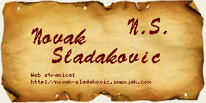 Novak Sladaković vizit kartica